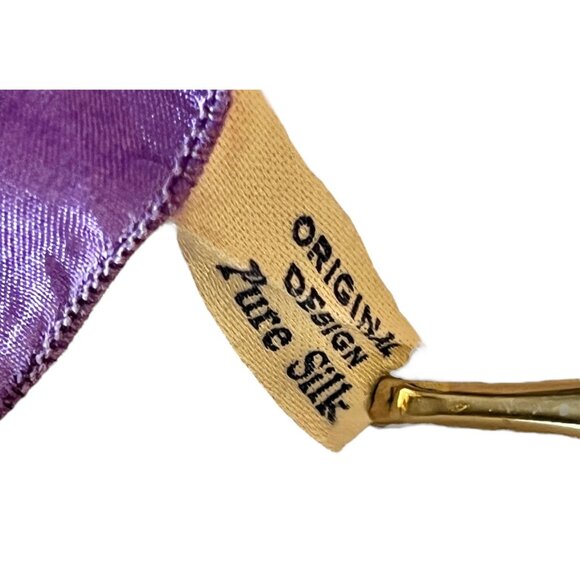 Vintage Pure Silk Scarf 17" X 17" Pink & Purple Musical Clown Design - Picture 3 of 8